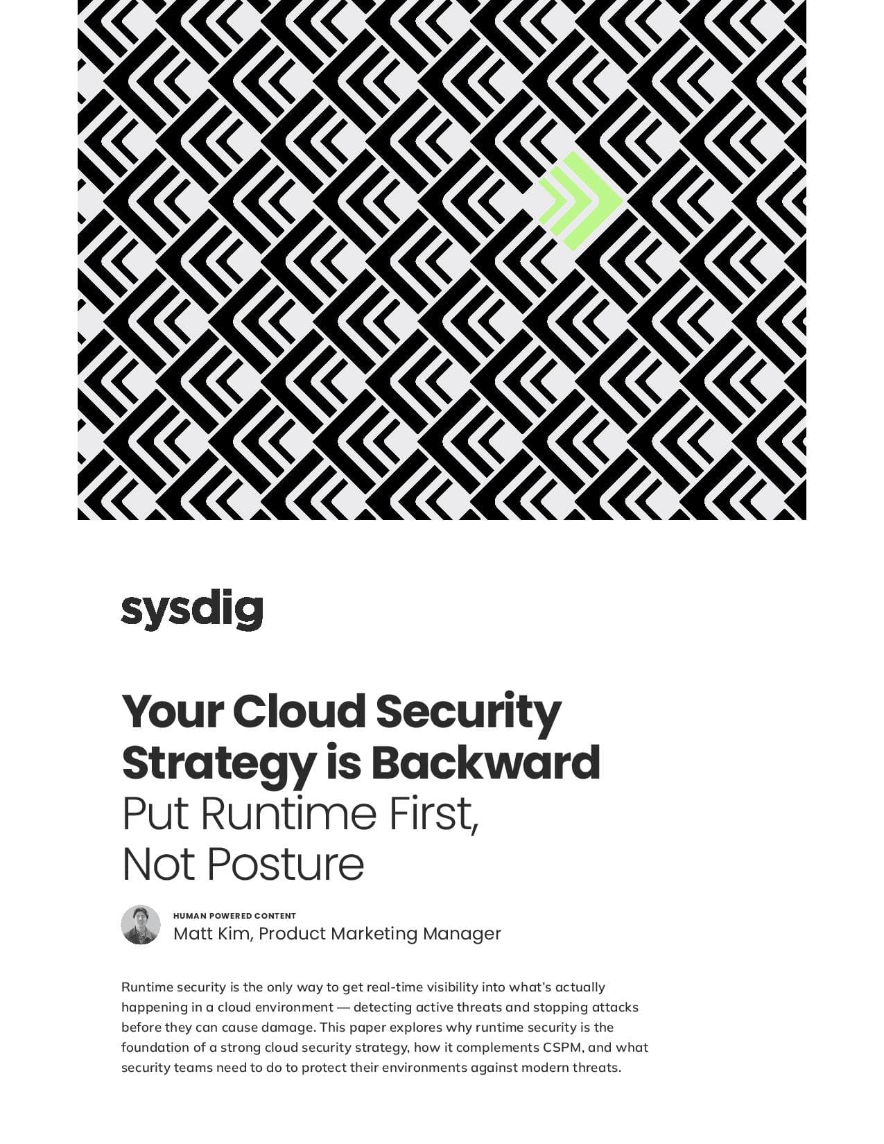 Your Cloud Security Strategy is Backward Put Runtime First, Not Posture