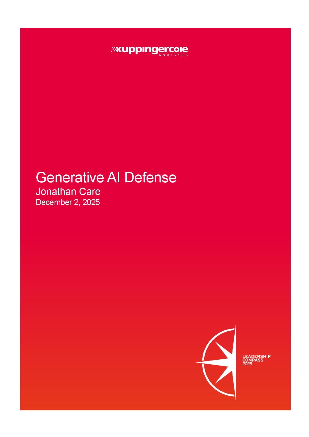 F5 named an innovation, market, and product leader in KuppingerCole's GenAI Defense Leadership Compass